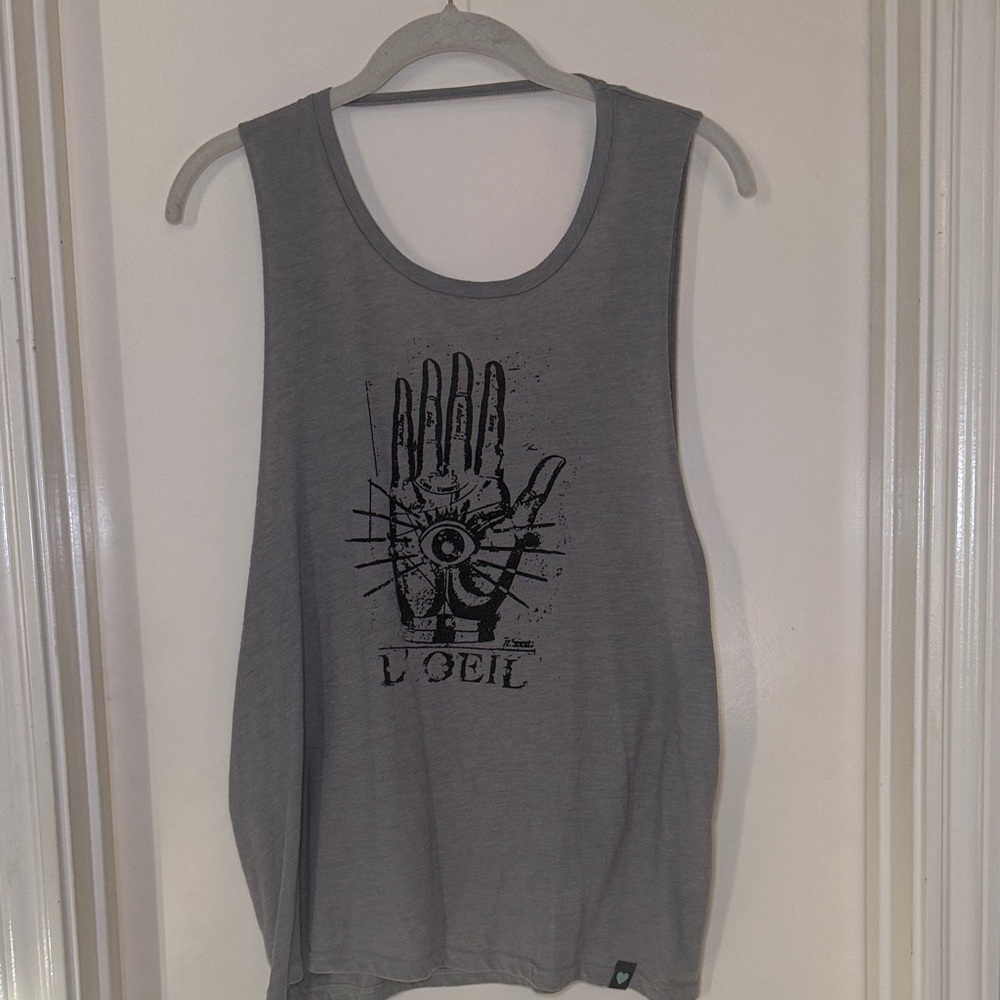 Kendall & Kylie Gray Top with Eye Design